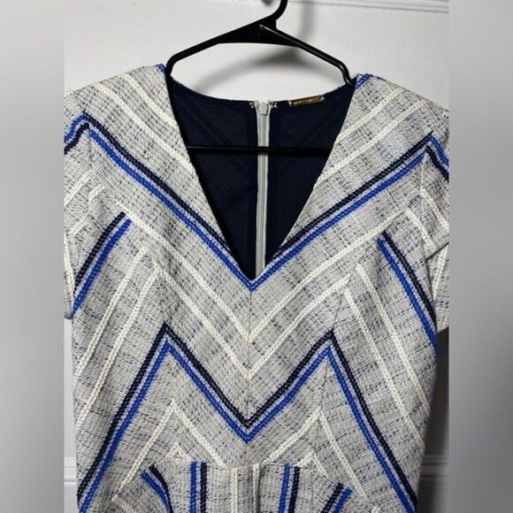 Rebecca Minkoff | Katya Tweed Pattern Mini Sheath Dress Gray/Blue Sz 2 XS - Picture 5 of 12